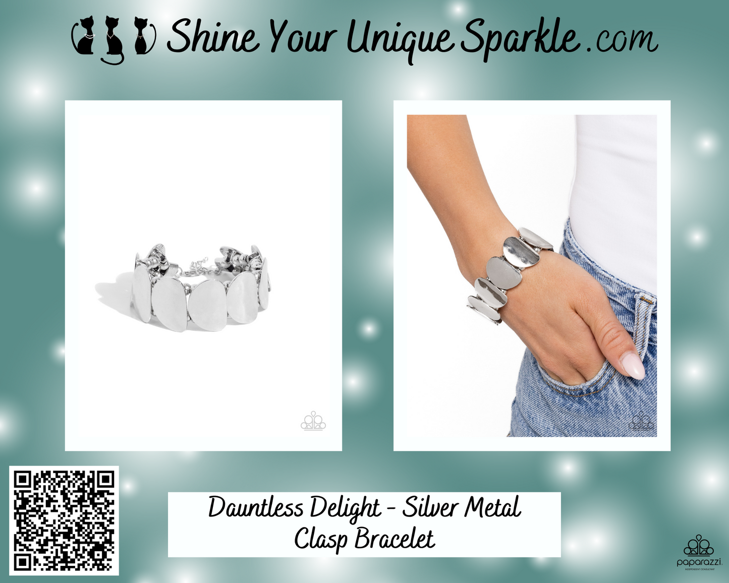 Dauntless Delight - Silver Metal Clasp Bracelet