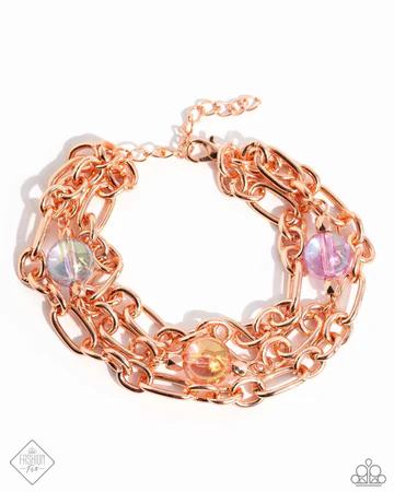 Dawn of a New Day - Copper Chain Bead Clasp Bracelet - Fashion Fix