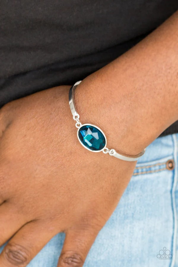 Definitely Dashing - Blue Gem and Silver Clasp Bracelet