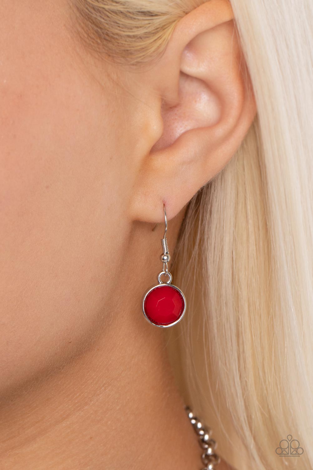 Delectable Daydream - Red Bead Silver Short Necklace