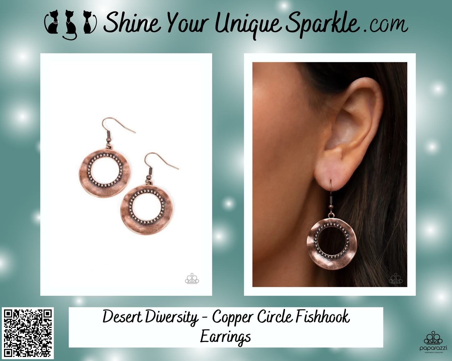Desert Diversity - Copper Circle Fishhook Earrings