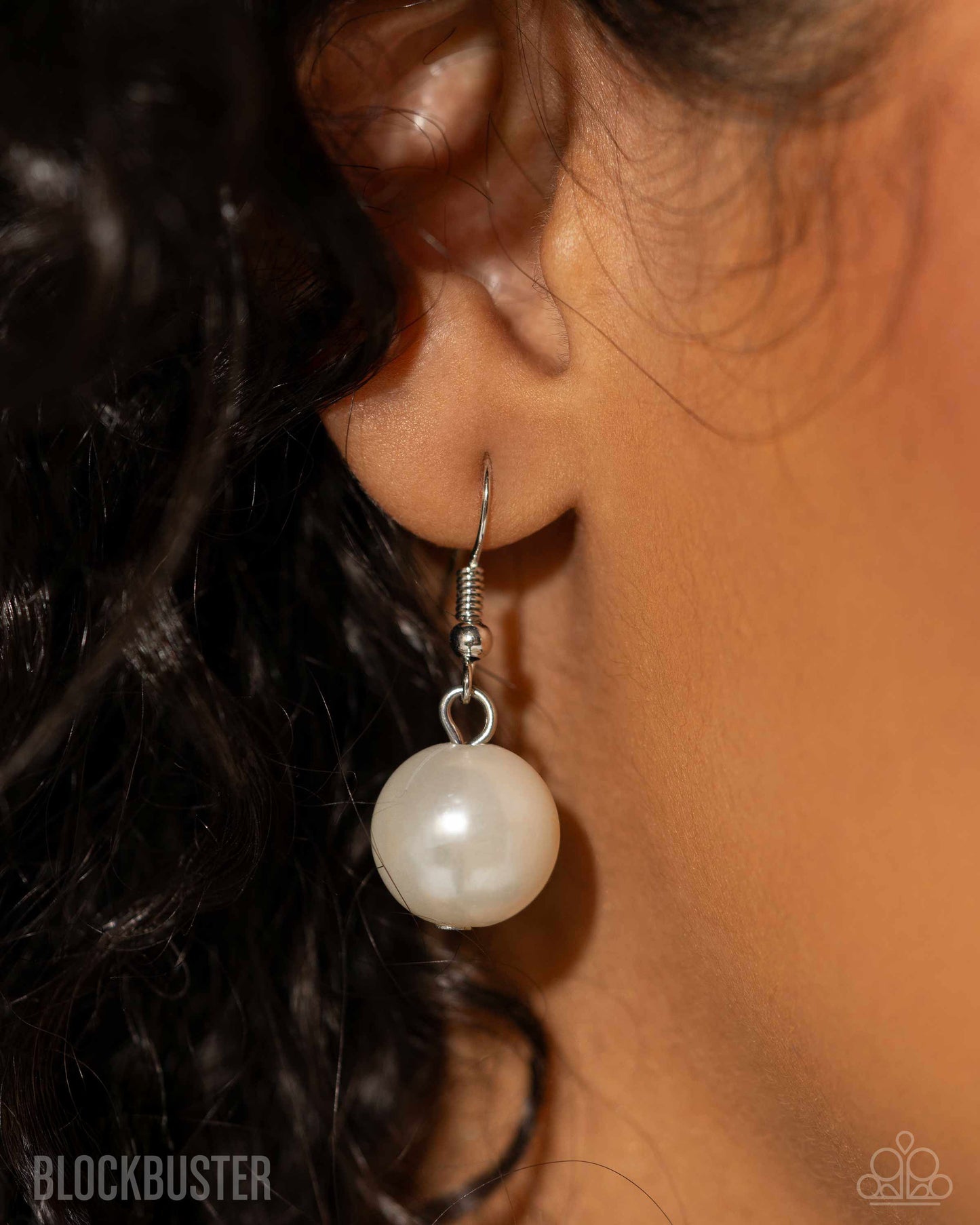 Designated Diva - White Rhinestone, Pearl, Tassel, and Crystal Y Long Necklace - Blockbuster