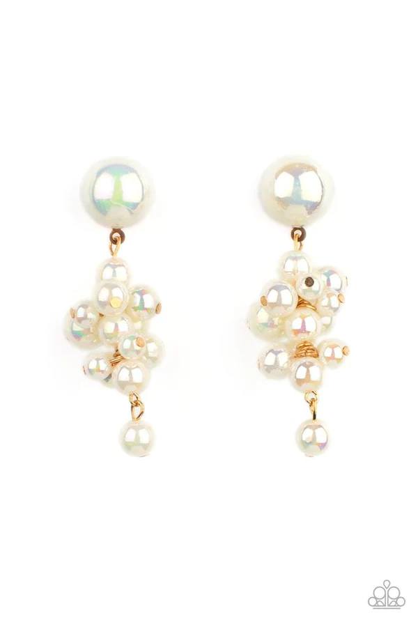 Dont Rock The YACHT - Gold Iridescent Pearl Post Earrings