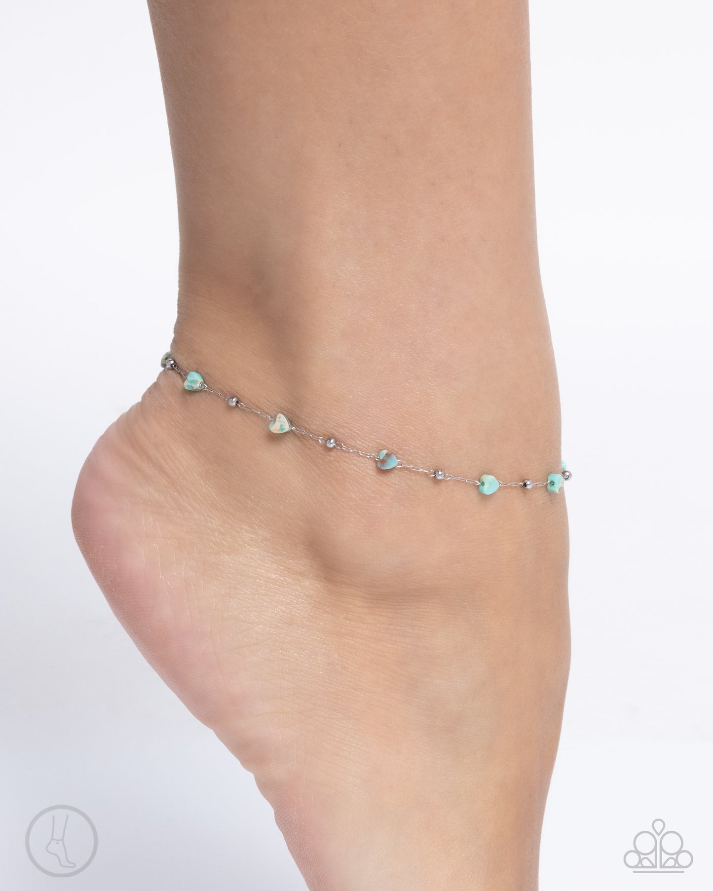 Dont Mention It - Blue Bead Silver Anklet