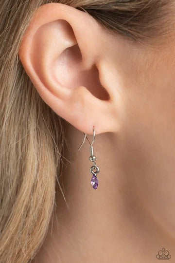 Dynamic Dragonfly - Purple Rhinestone Pendant Silver Short Necklace