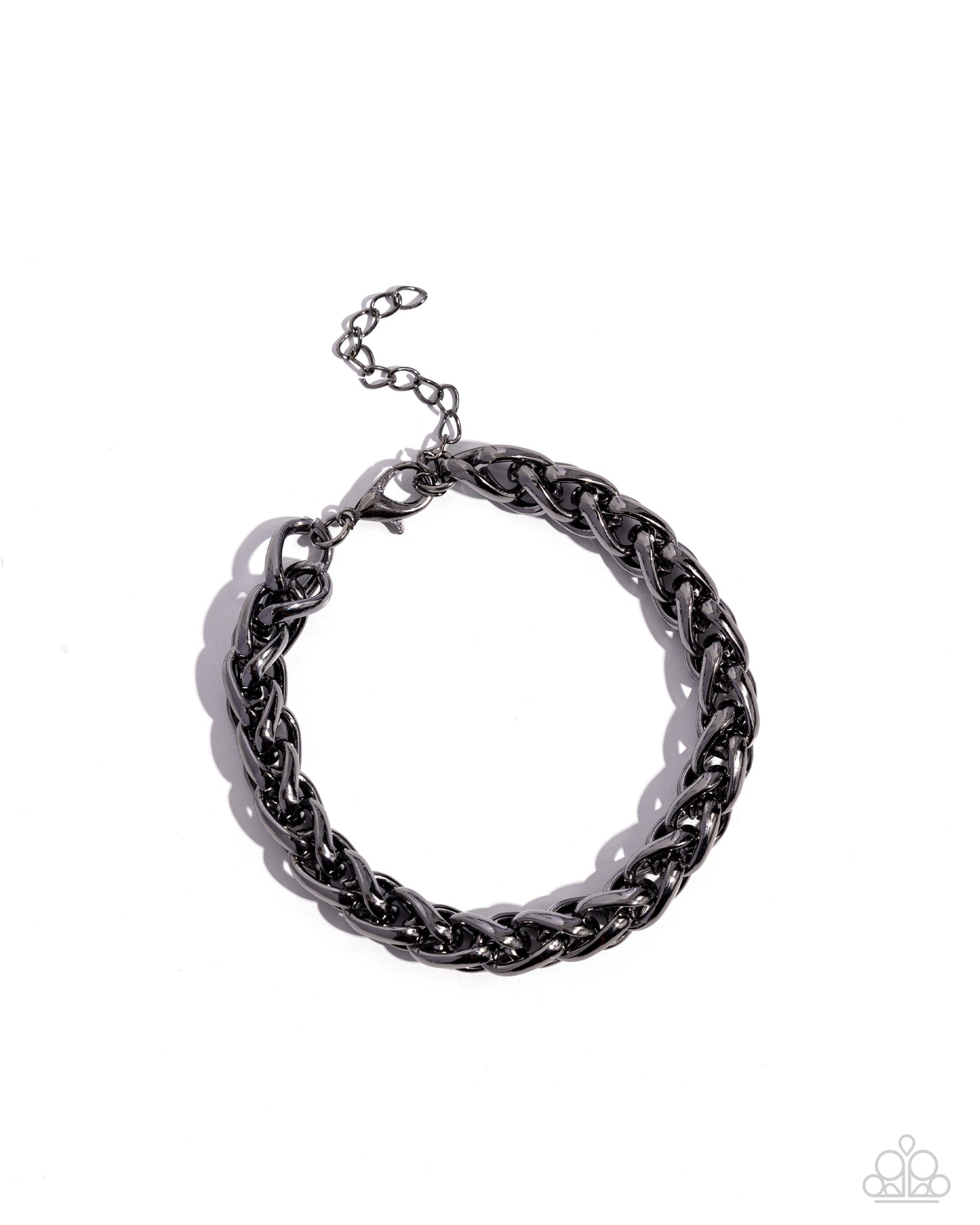 Effortlessly Edgy - Black Gunmetal Chain Urban Clasp Bracelet