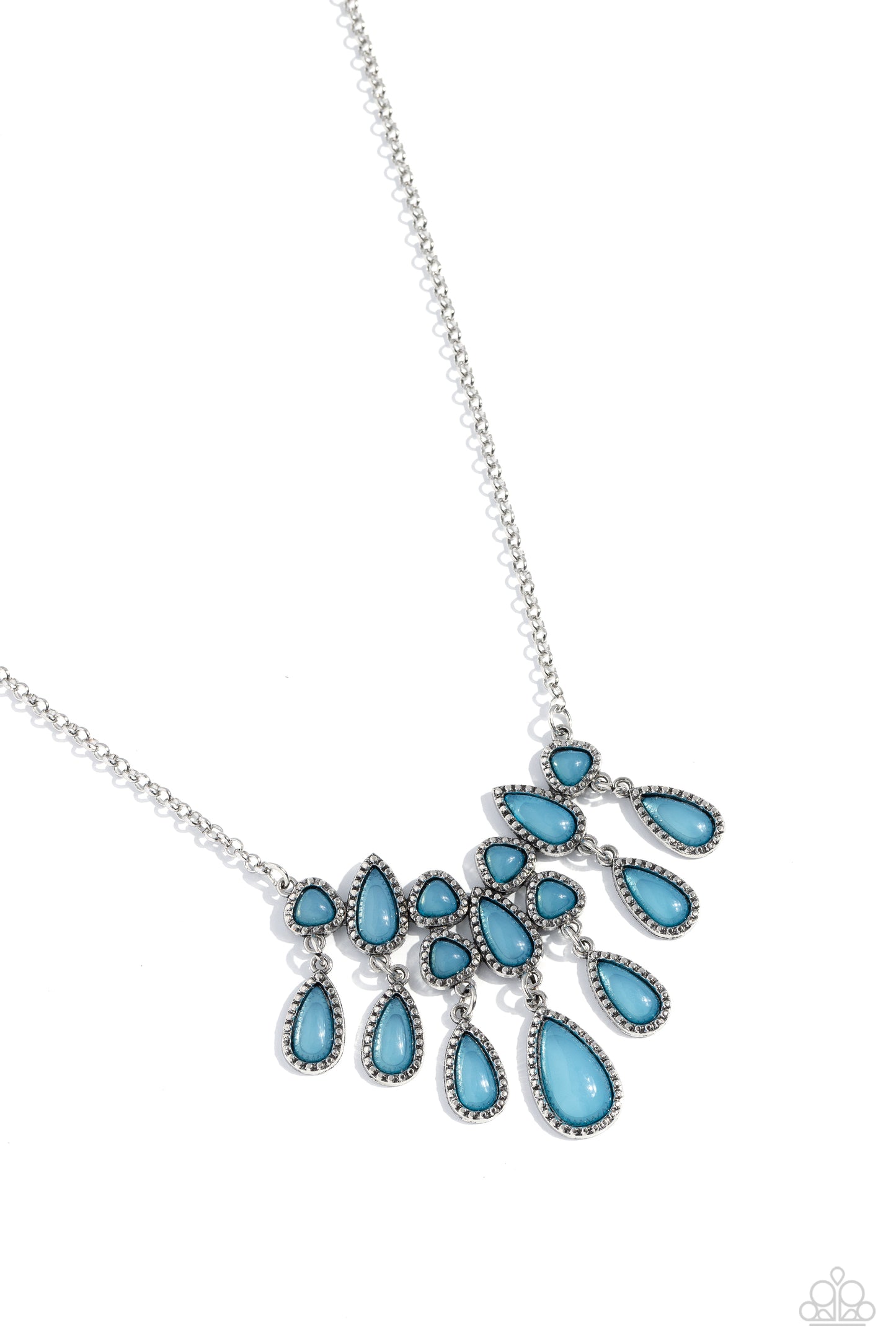 Exceptionally Ethereal - Blue Bead Silver Short Necklace