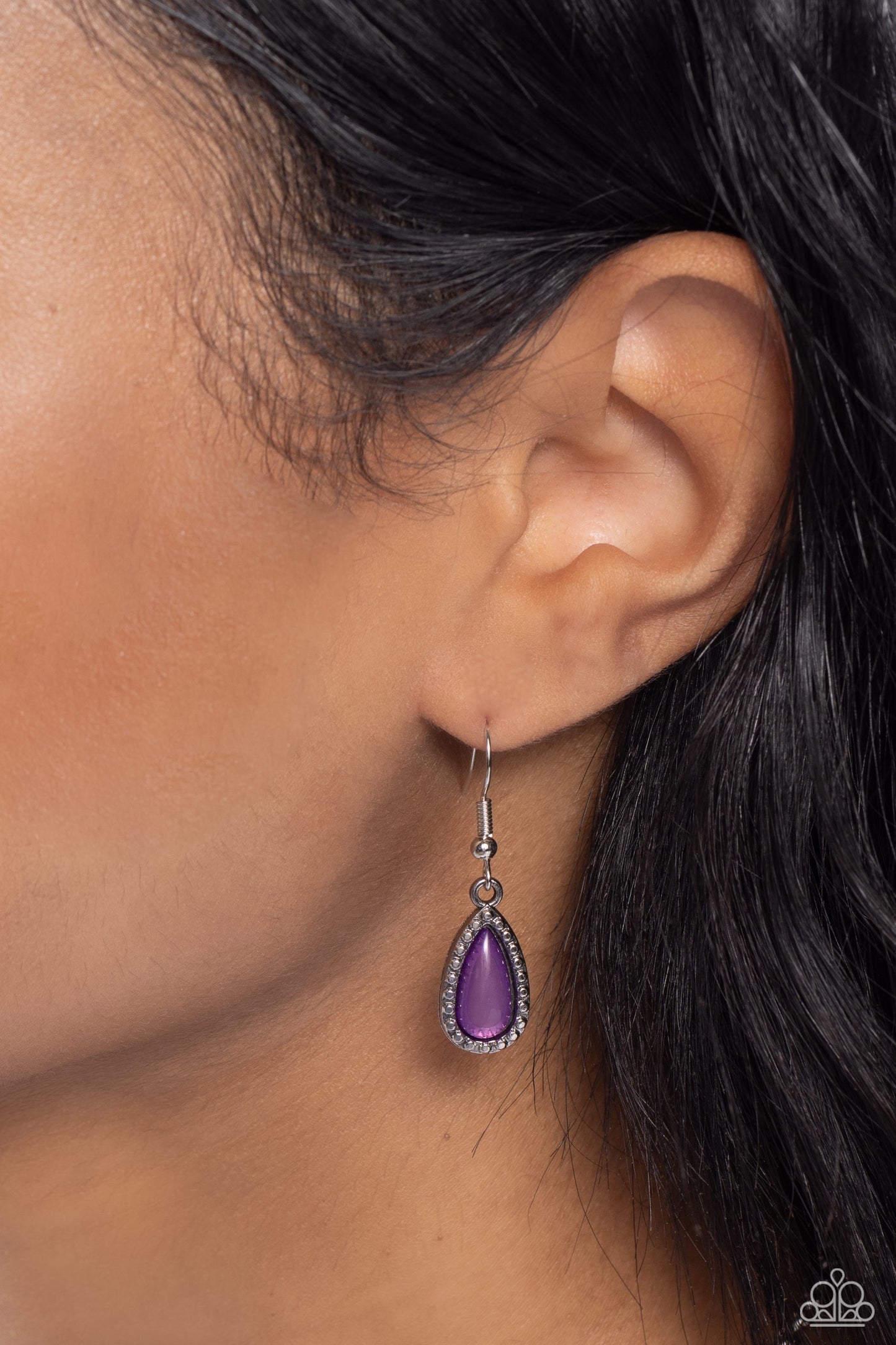 Exceptionally Ethereal - Purple Bead Silver Short Necklace