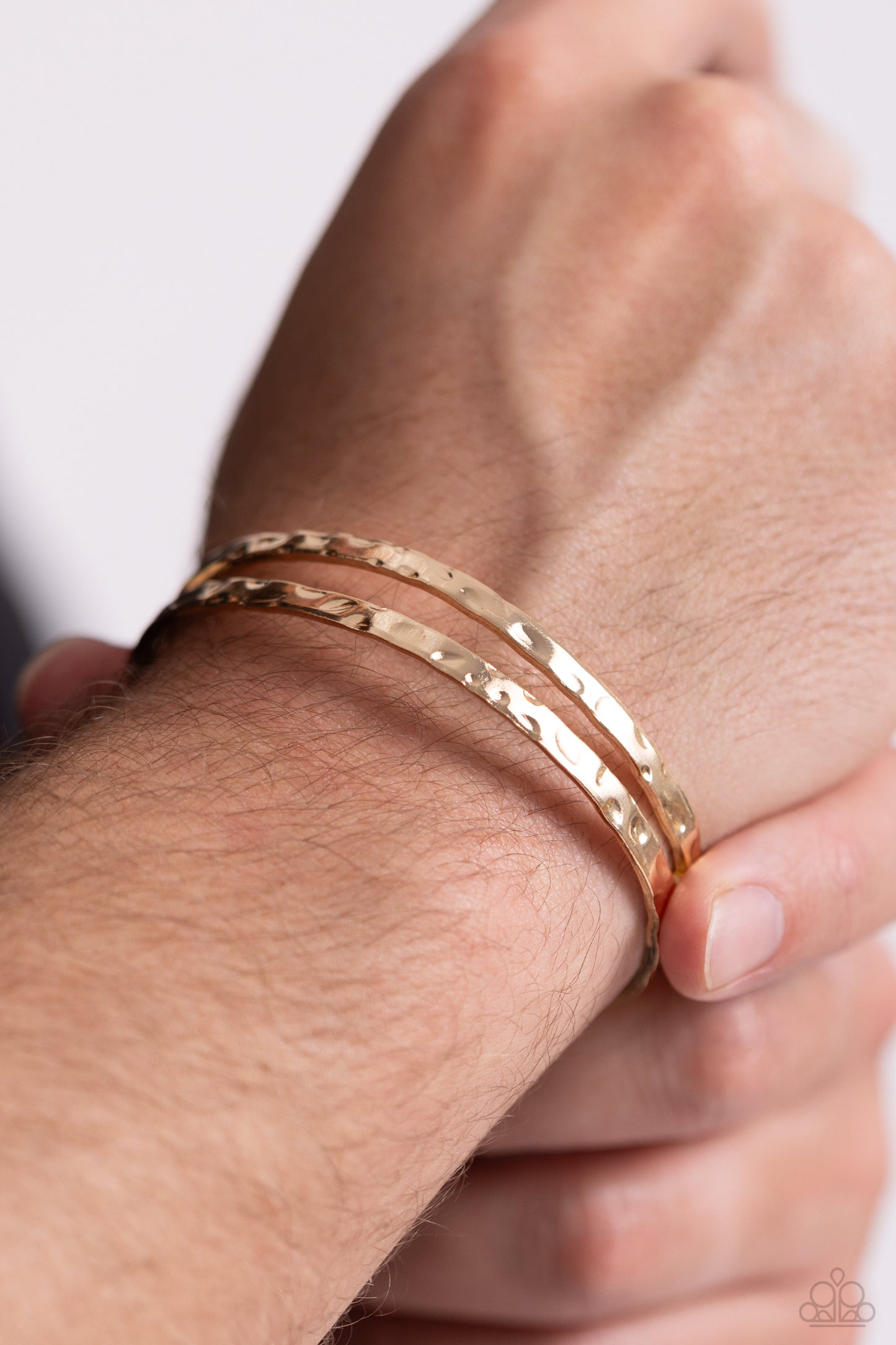 Excessive Edge - Gold Hammered Urban Cuff Bracelet