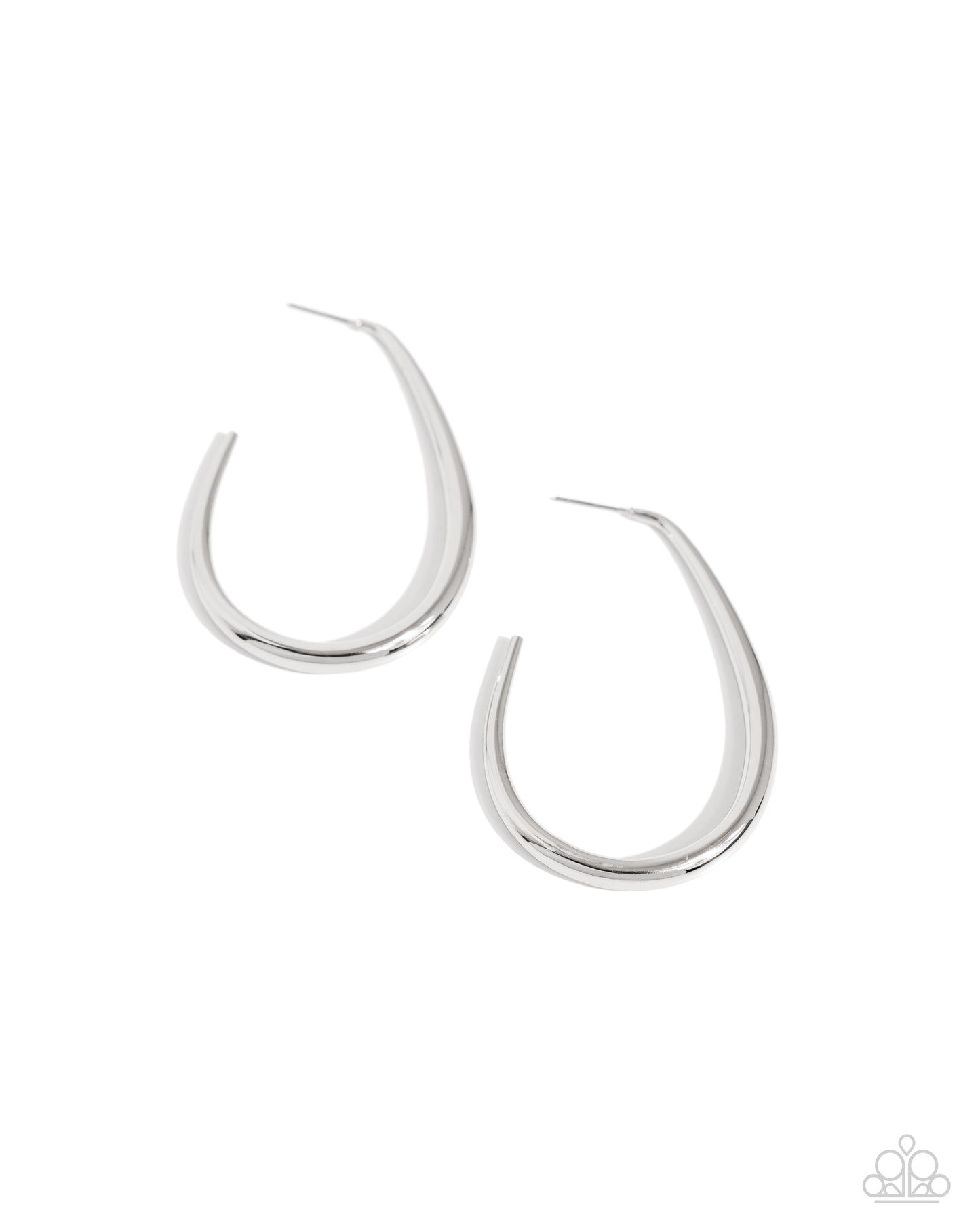 Exclusive Element - Silver Simple Post Hoop Earrings