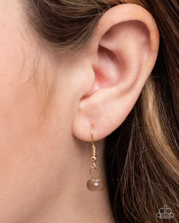 FLECKS Big Thing - Brown Disc Gold Short Necklace