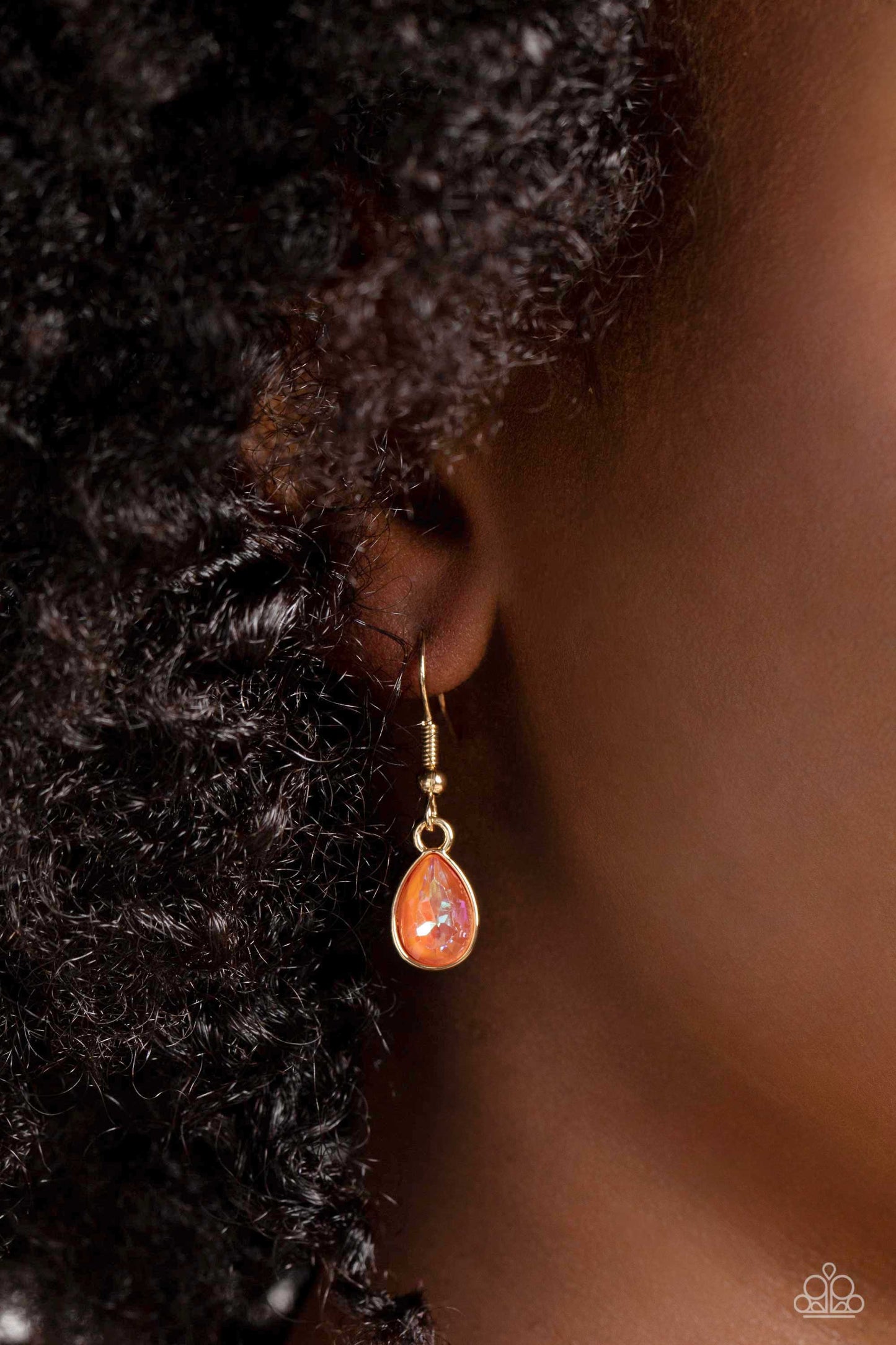 FLIRTY Dancing - Orange Gem Gold Short Necklace