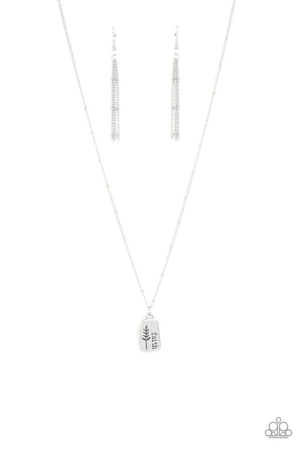 Faith Over Fear - Silver "Faith" Stamped Dainty Short Necklace