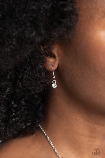 Fancy Flower Girl - Purple Gem Flower Silver Short Necklace