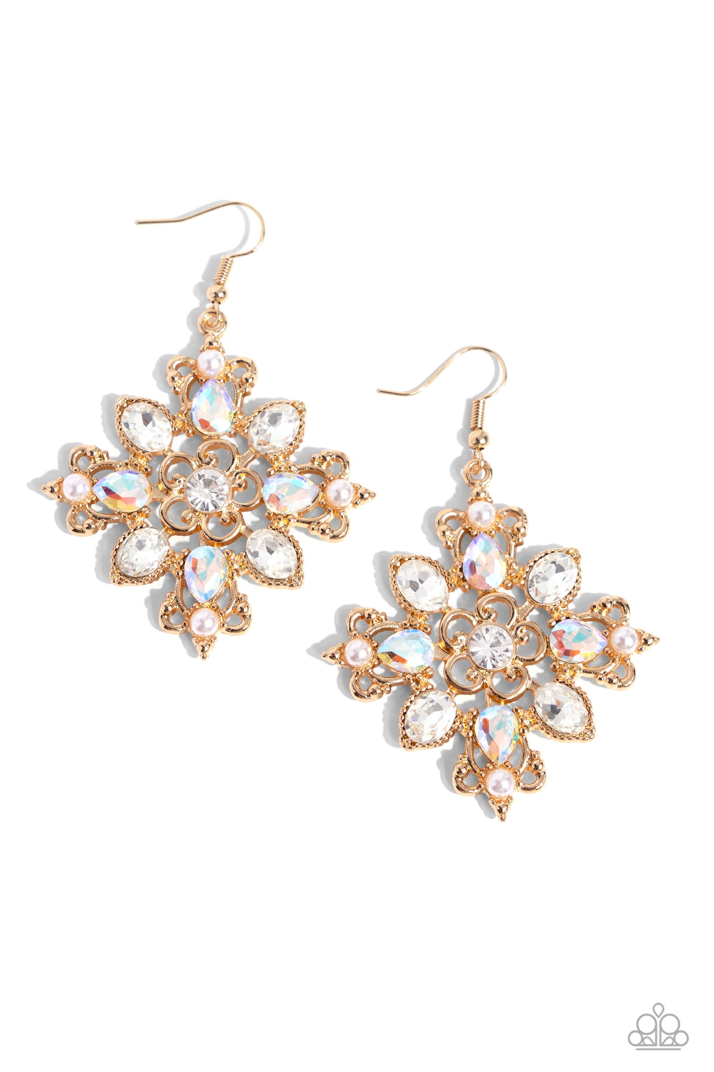 Fancy-Free Florals - Gold UV Gem Fishhook Earrings