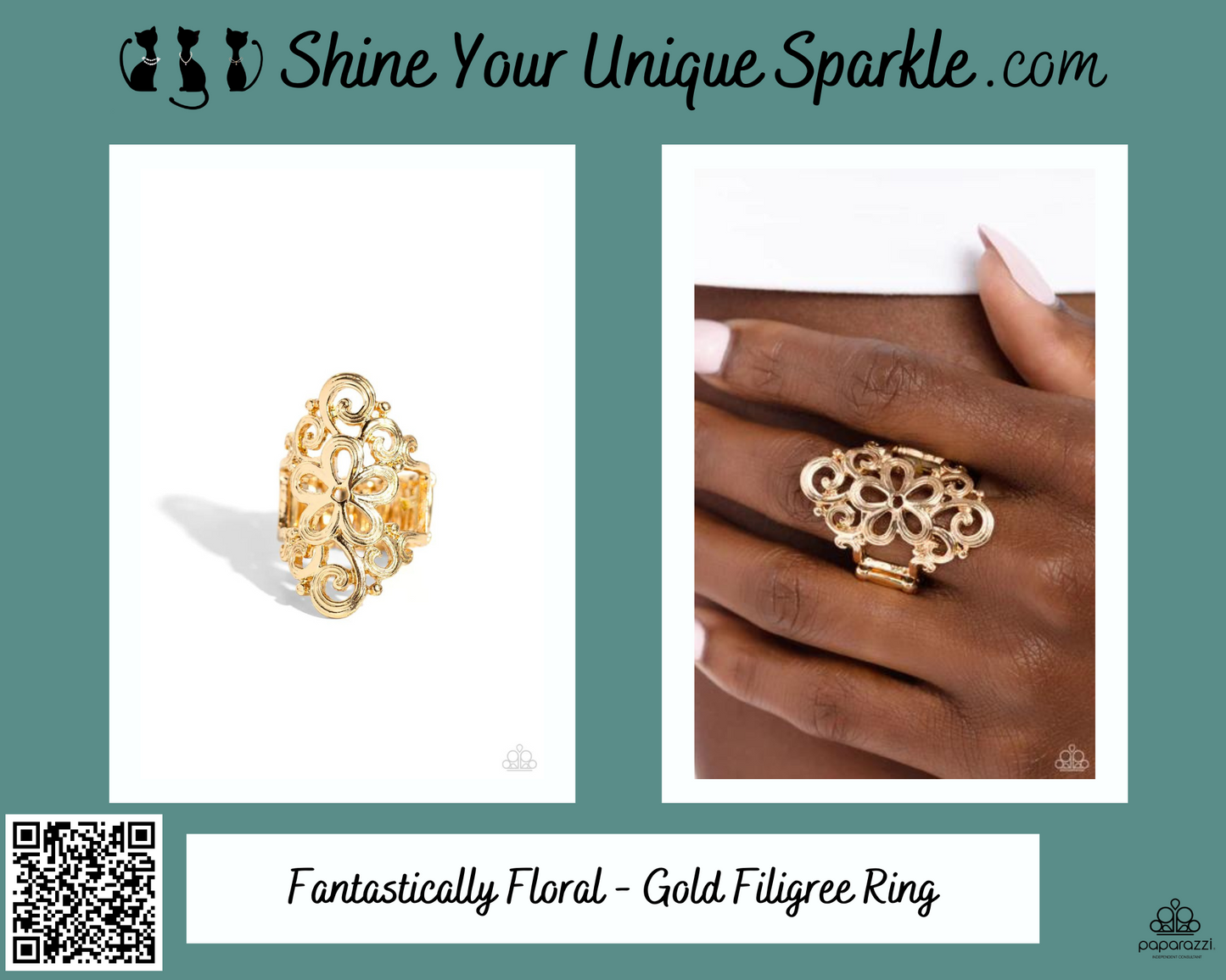 Fantastically Floral - Gold Filigree Ring
