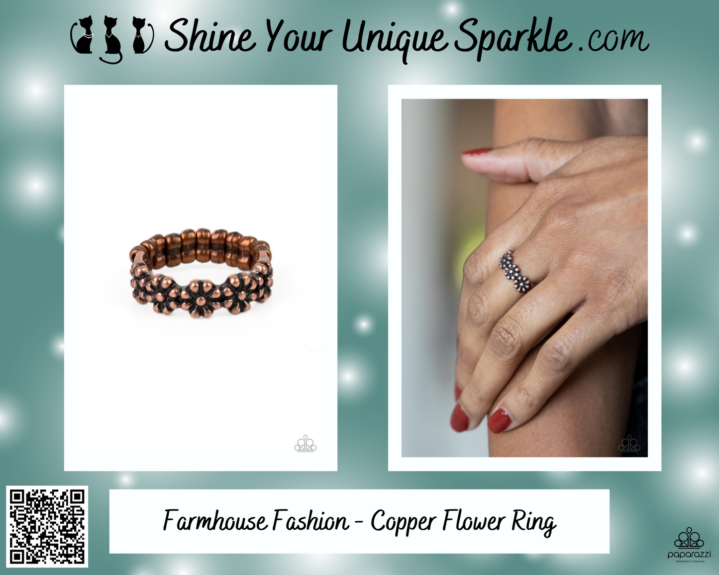 Farmhouse Fashion - Copper Flower Ring
