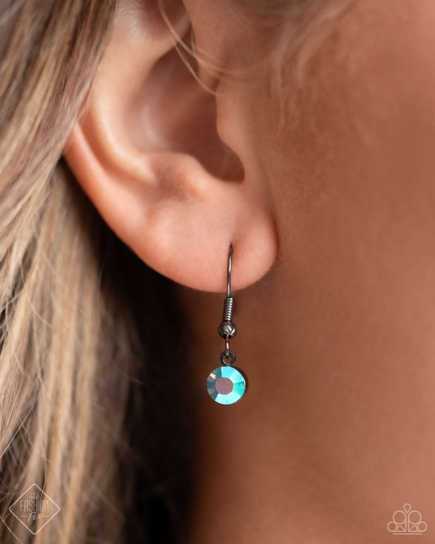 Flair for the Fierce - Blue Iridescent Rhinestone Gunmetal Layered Short Necklace, Magnificent Musings, Fashion Fix, June 2024