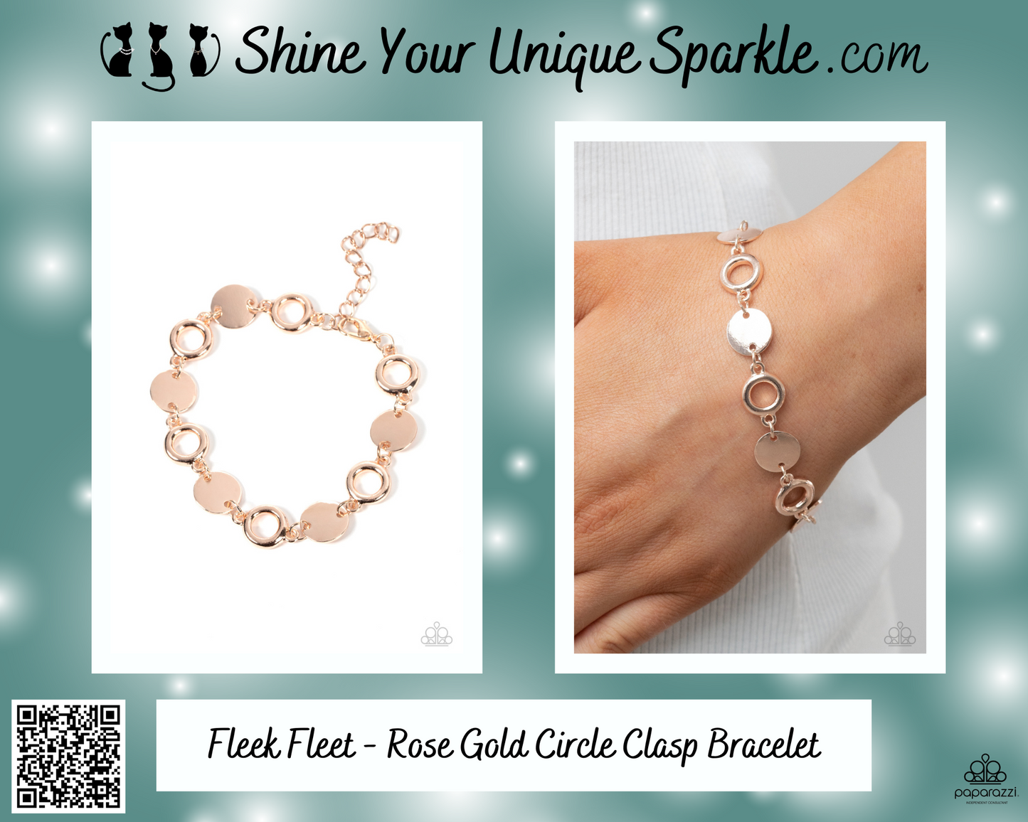Fleek Fleet - Rose Gold Circle Clasp Bracelet