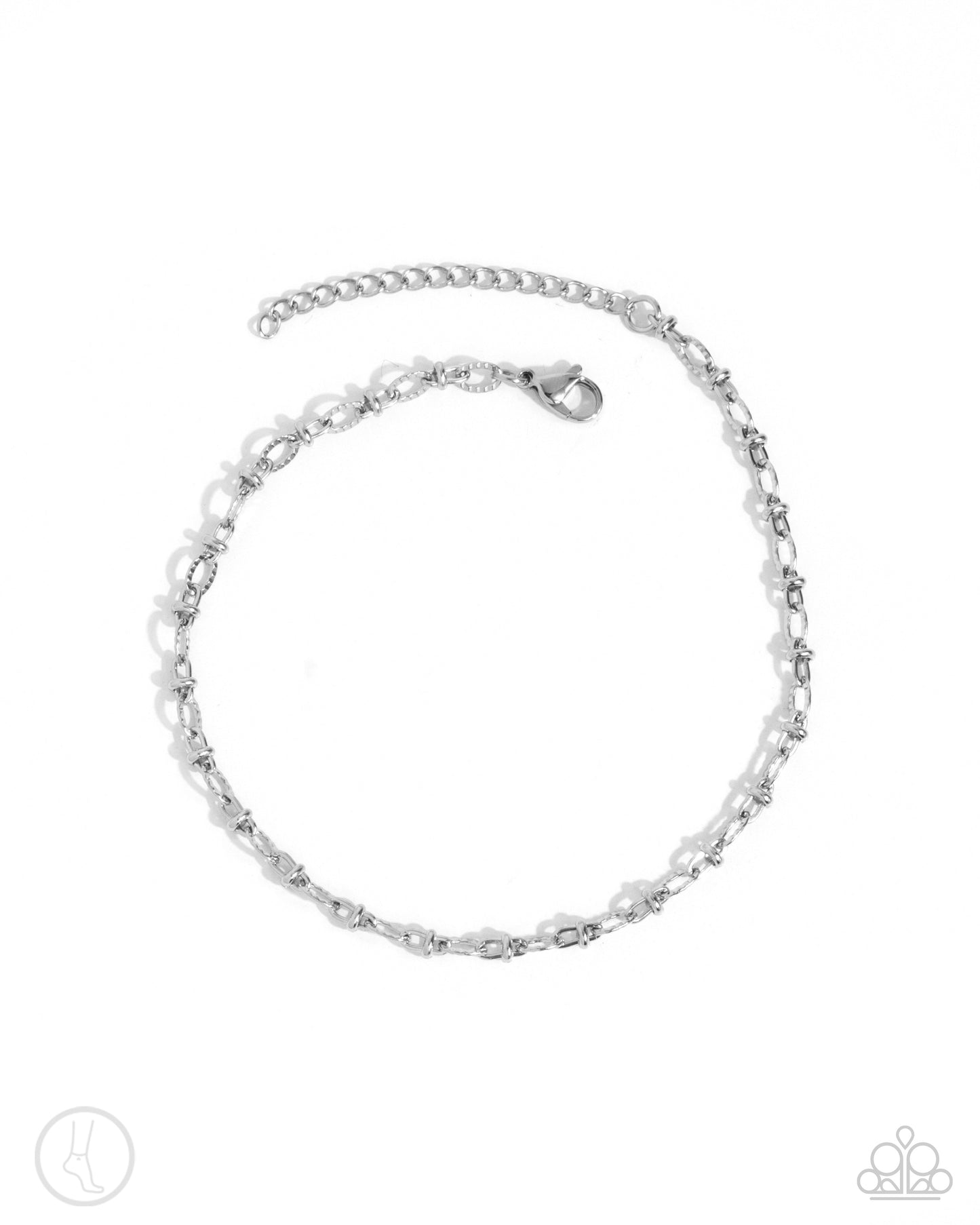 For A Moment - Silver Textured Chain Anklet