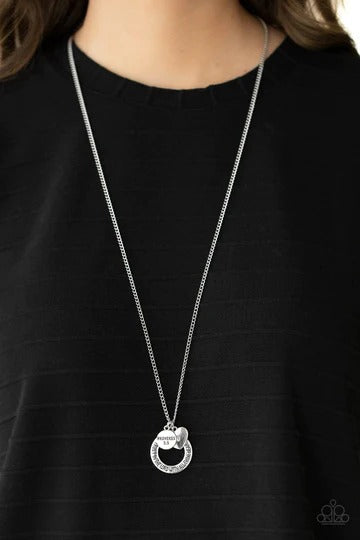 Full of Faith - Multi Iridescent Rhinestone Proverbs 3:5 "Trust in the Lord" Silver Short Necklace