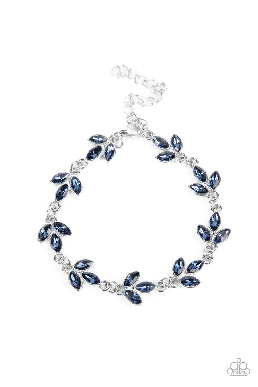 Gala Garland - Blue Rhinestone Silver Clasp Bracelet