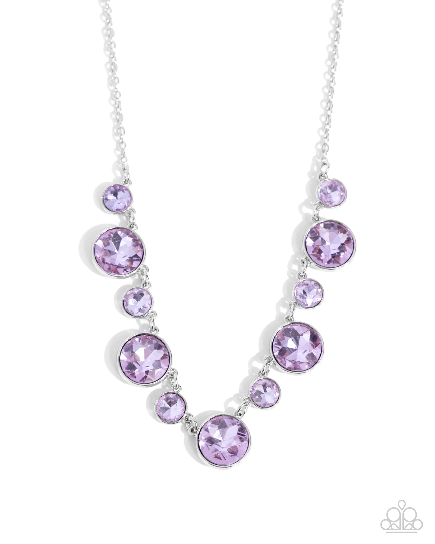 Genteel Gallery - Purple Gem Silver Short Necklace