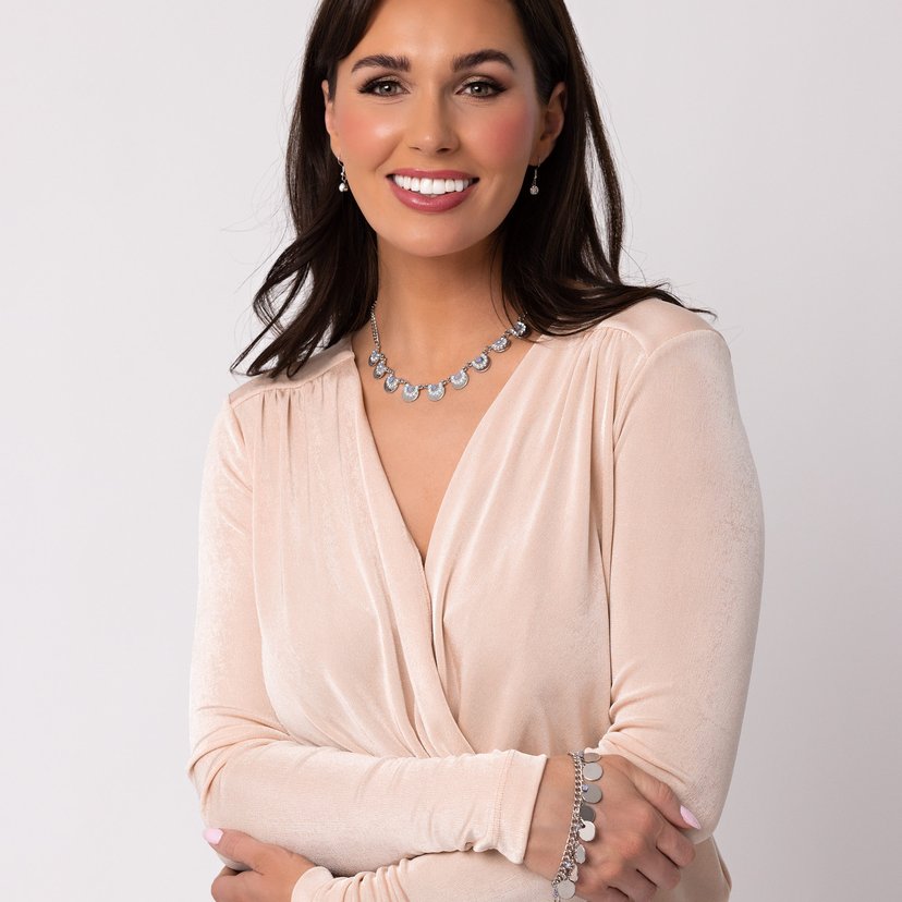 PERFECT MATCH / SET: Grandiose Grace - Blue Opalescent Bead Silver Short Necklace AND Dreamy Discs - Blue Bead Silver Disc Clasp Bracelet