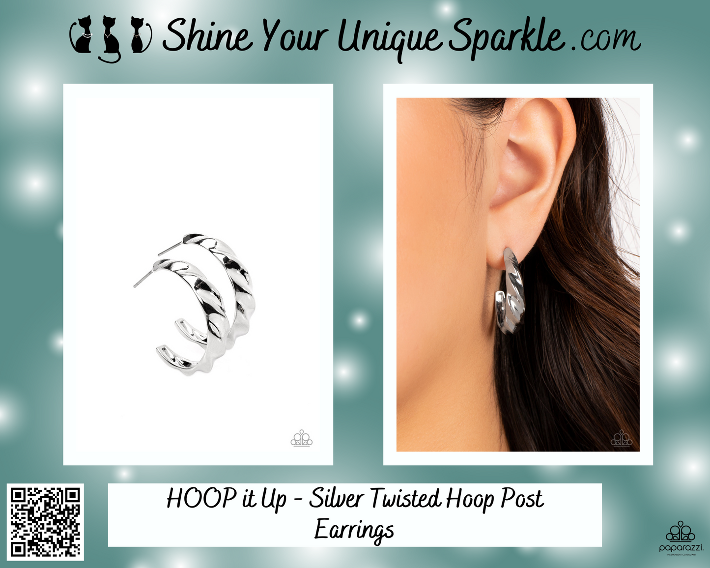HOOP it Up - Silver Twisted Hoop Post Earrings
