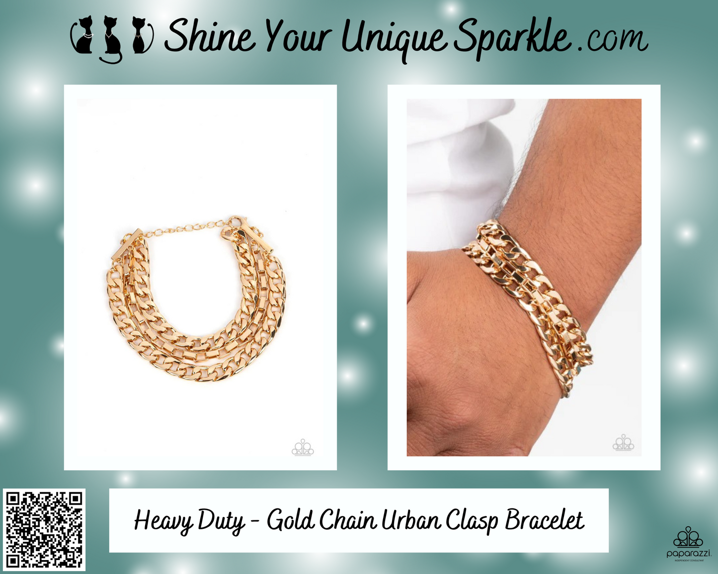 Heavy Duty - Gold Chain Urban Clasp Bracelet