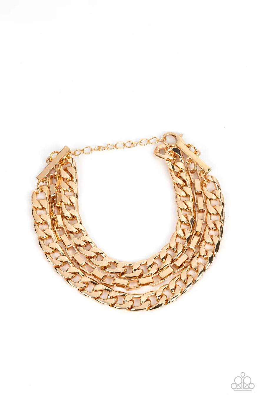Heavy Duty - Gold Chain Urban Clasp Bracelet