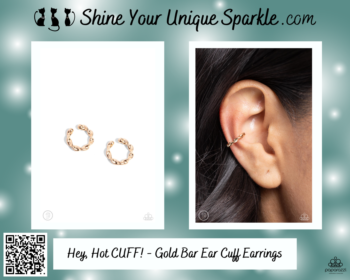 Hey, Hot CUFF! - Gold Bar Ear Cuff Earrings