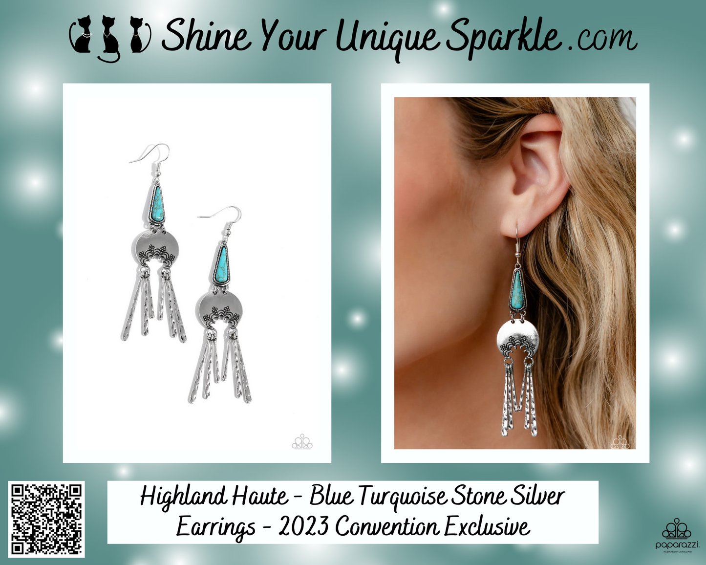 Highland Haute - Blue Turquoise Stone Silver Earrings - 2023 Convention Exclusive