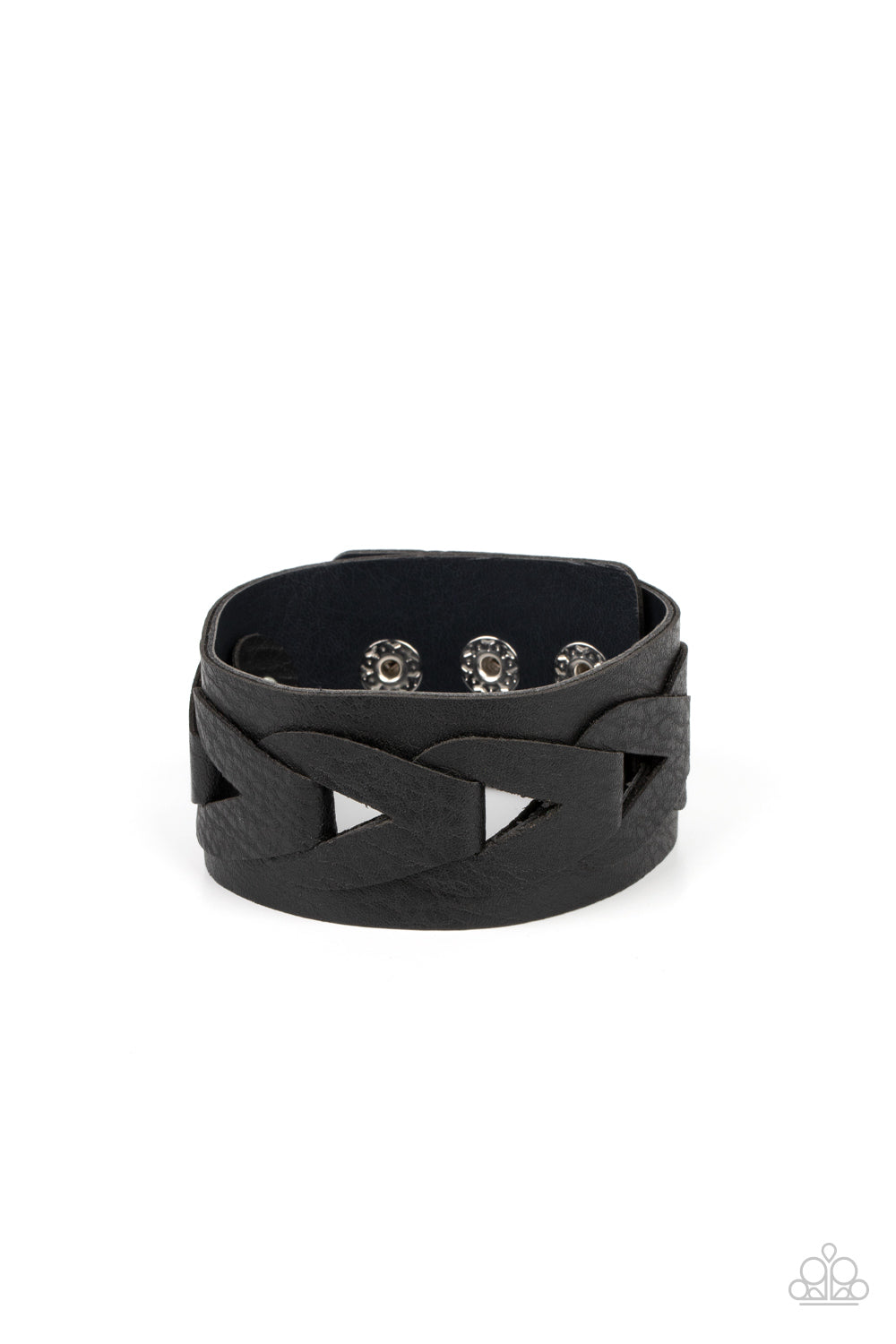 Horse and Carriage - Black Leather Wrap Urban Bracelet