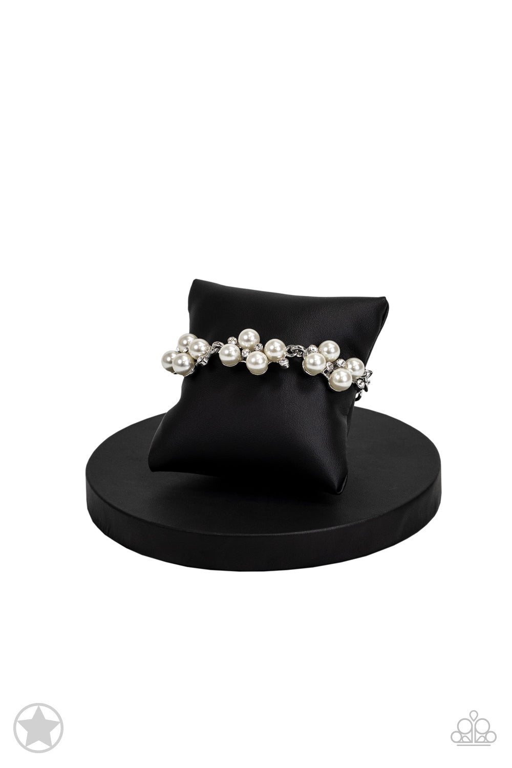 I Do - White Pearl and Rhinestone Clasp Bracelet