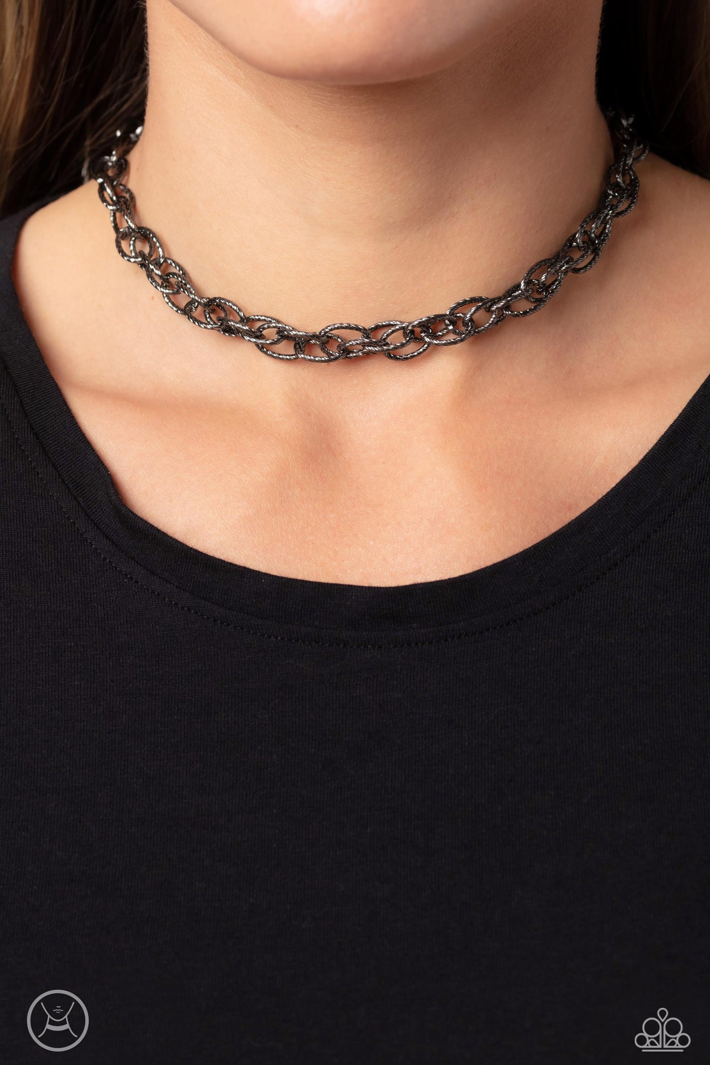 If I Only Had a CHAIN - Black Gun Metal Choker Necklace