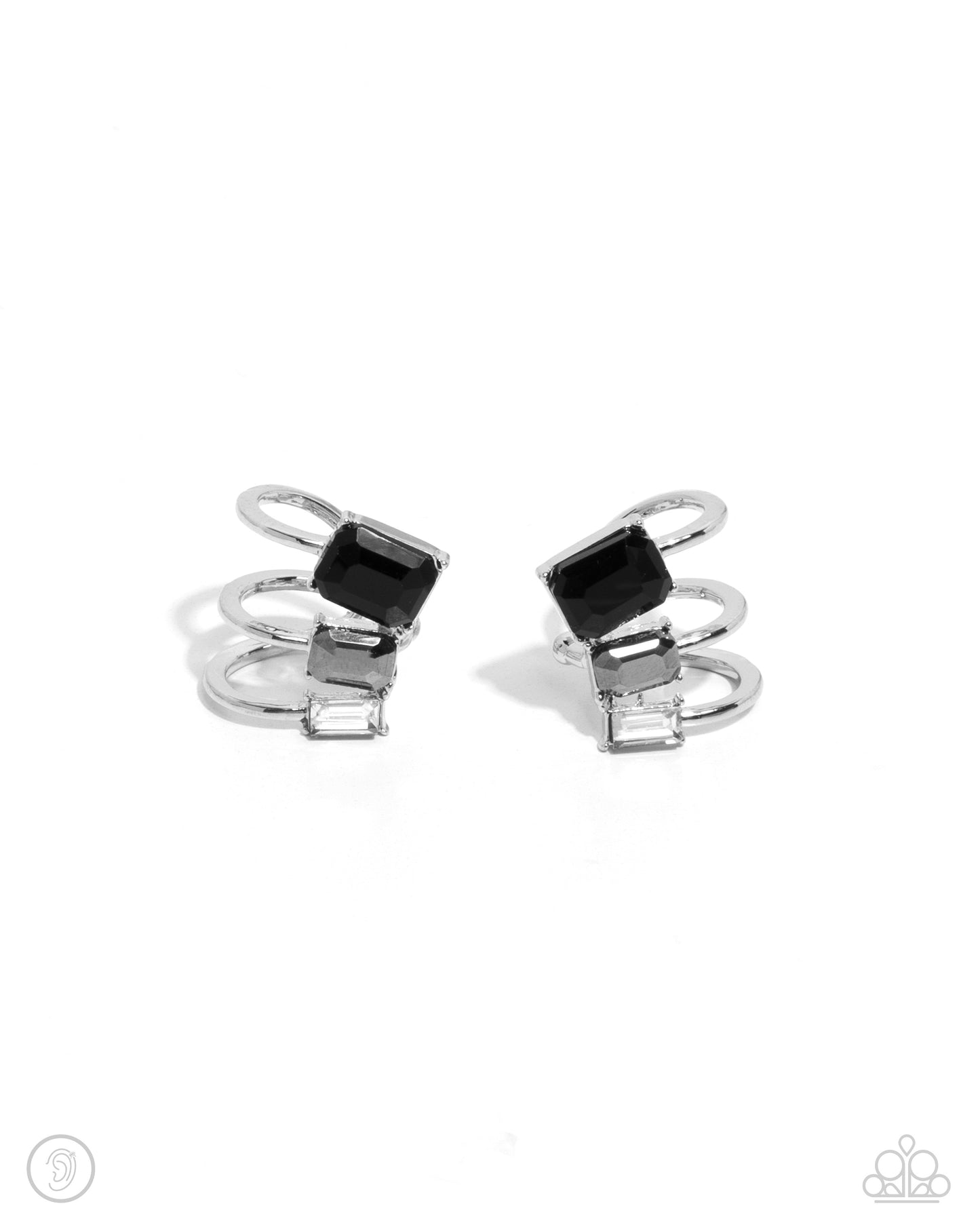 Impressive Shimmer - Silver Ear Cuffs