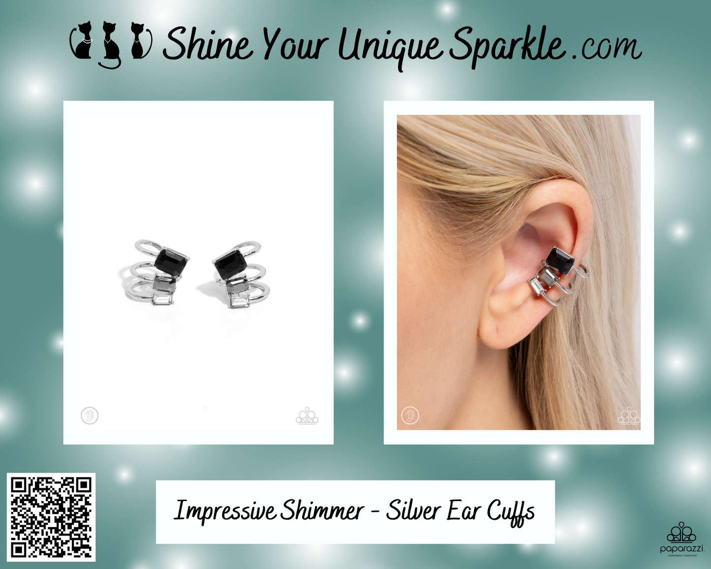 Impressive Shimmer - Silver Ear Cuffs