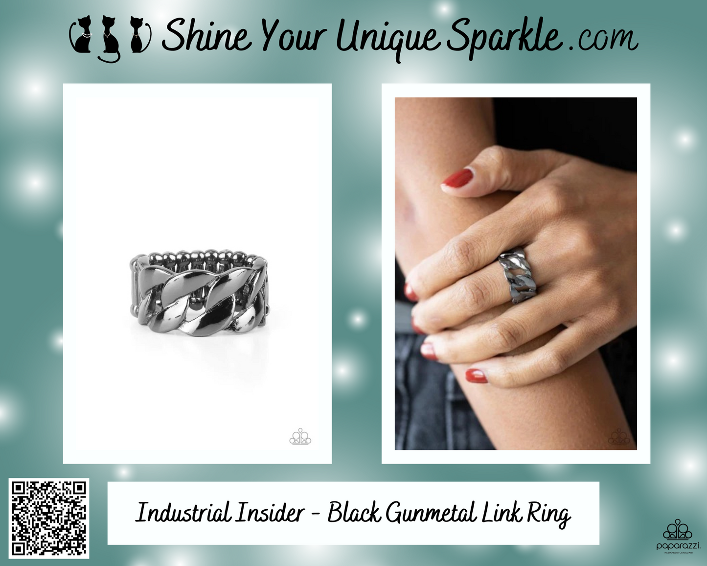 Industrial Insider - Black Gunmetal Link Ring