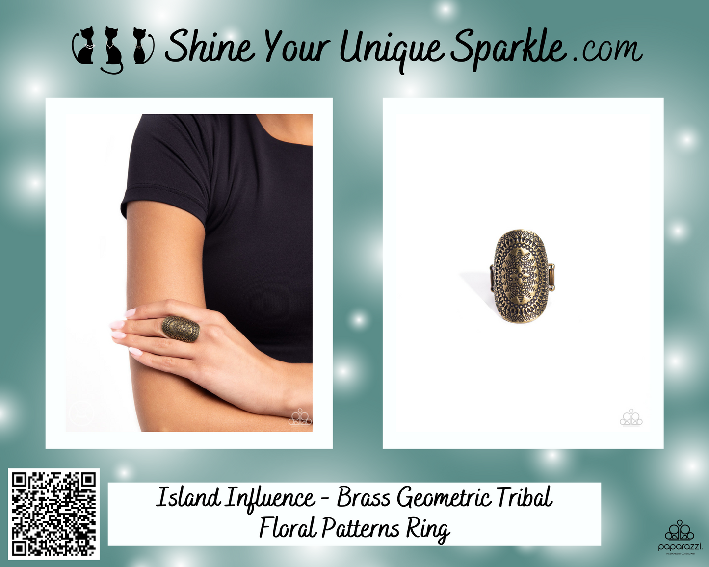 Island Influence - Brass Geometric Tribal Floral Patterns Ring