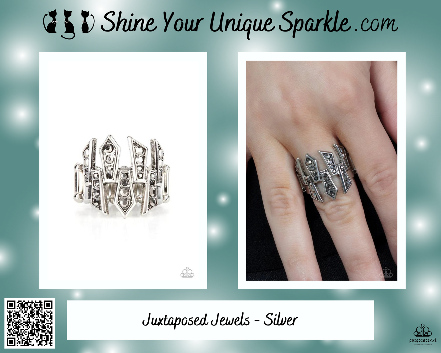 Juxtaposed Jewels - Silver Ring