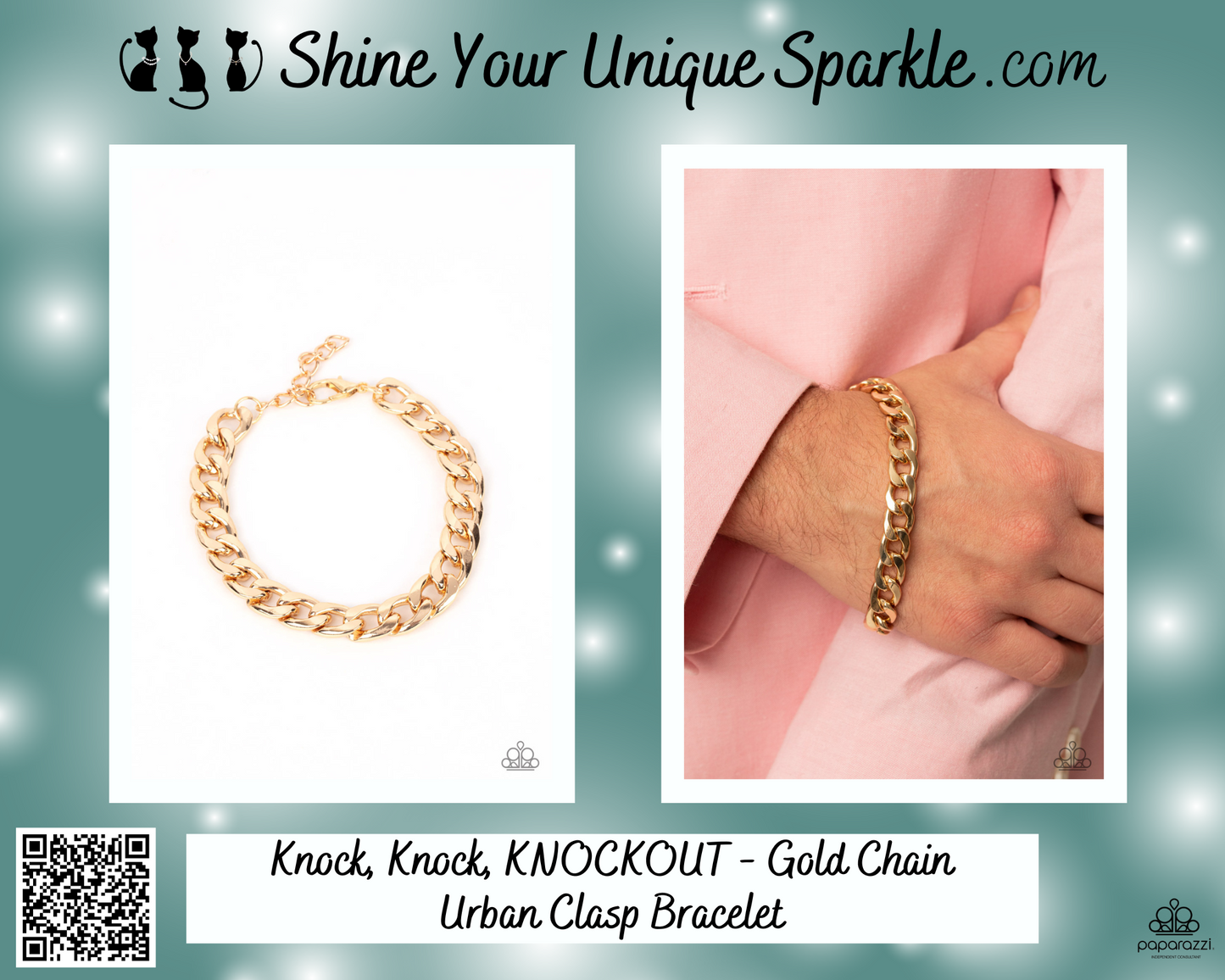 Knock, Knock, KNOCKOUT - Gold Chain Urban Clasp Bracelet