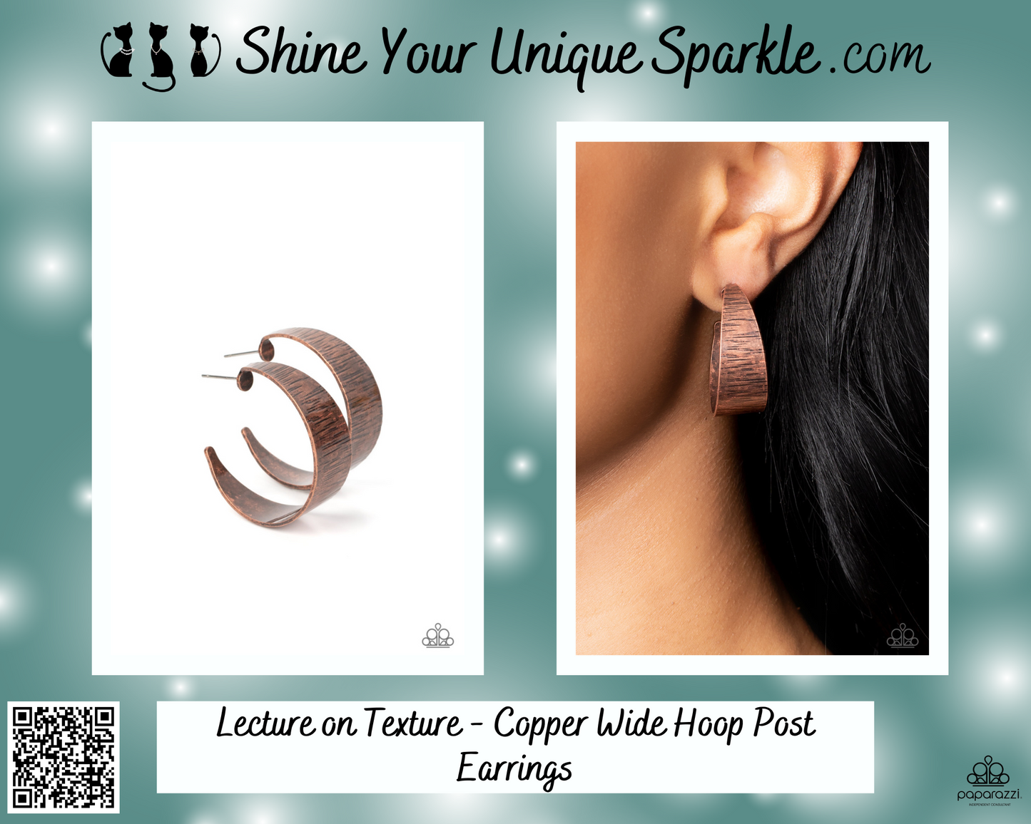 Lecture on Texture - Copper Wide Hoop Post Earrings