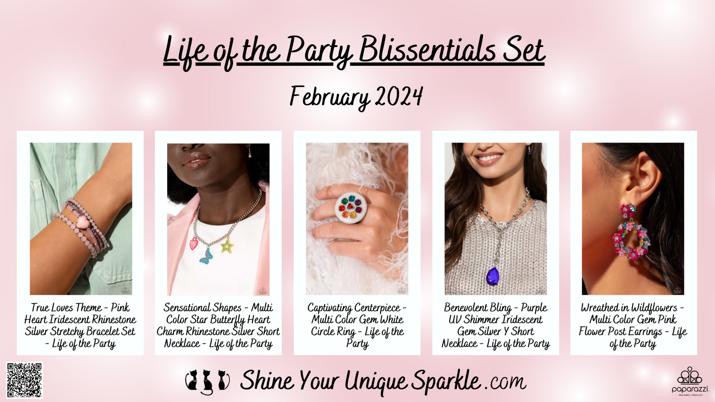 Benevolent Bling - Purple UV Shimmer Iridescent Gem Silver Y Short Necklace - Life of the Party