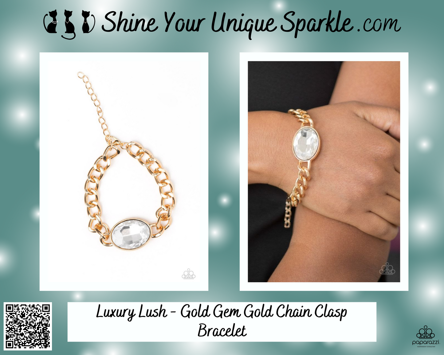 Luxury Lush - Gold Gem Gold Chain Clasp Bracelet