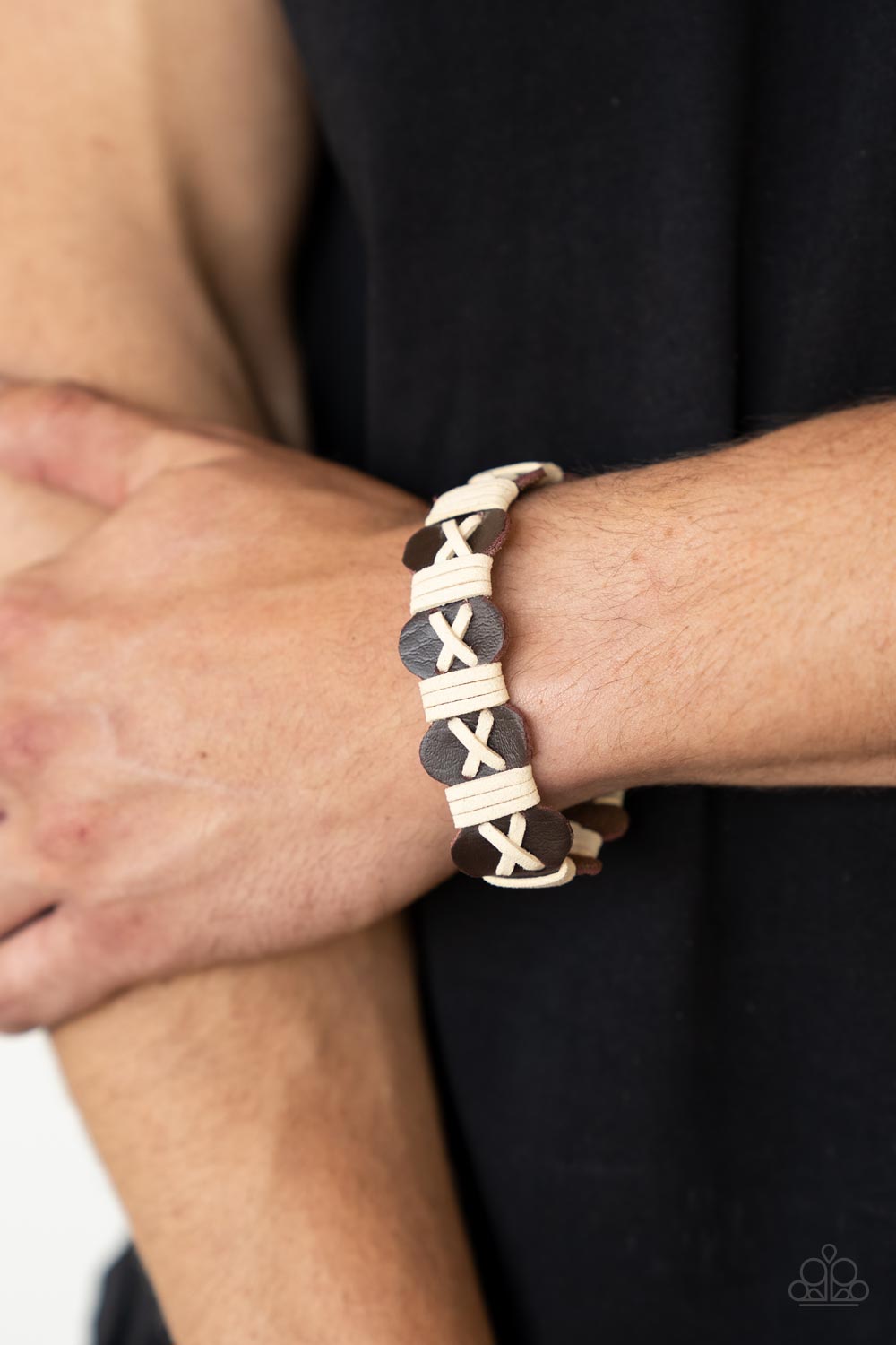 Macho Maverick - Brown Leather Cord Urban Wrap Bracelet