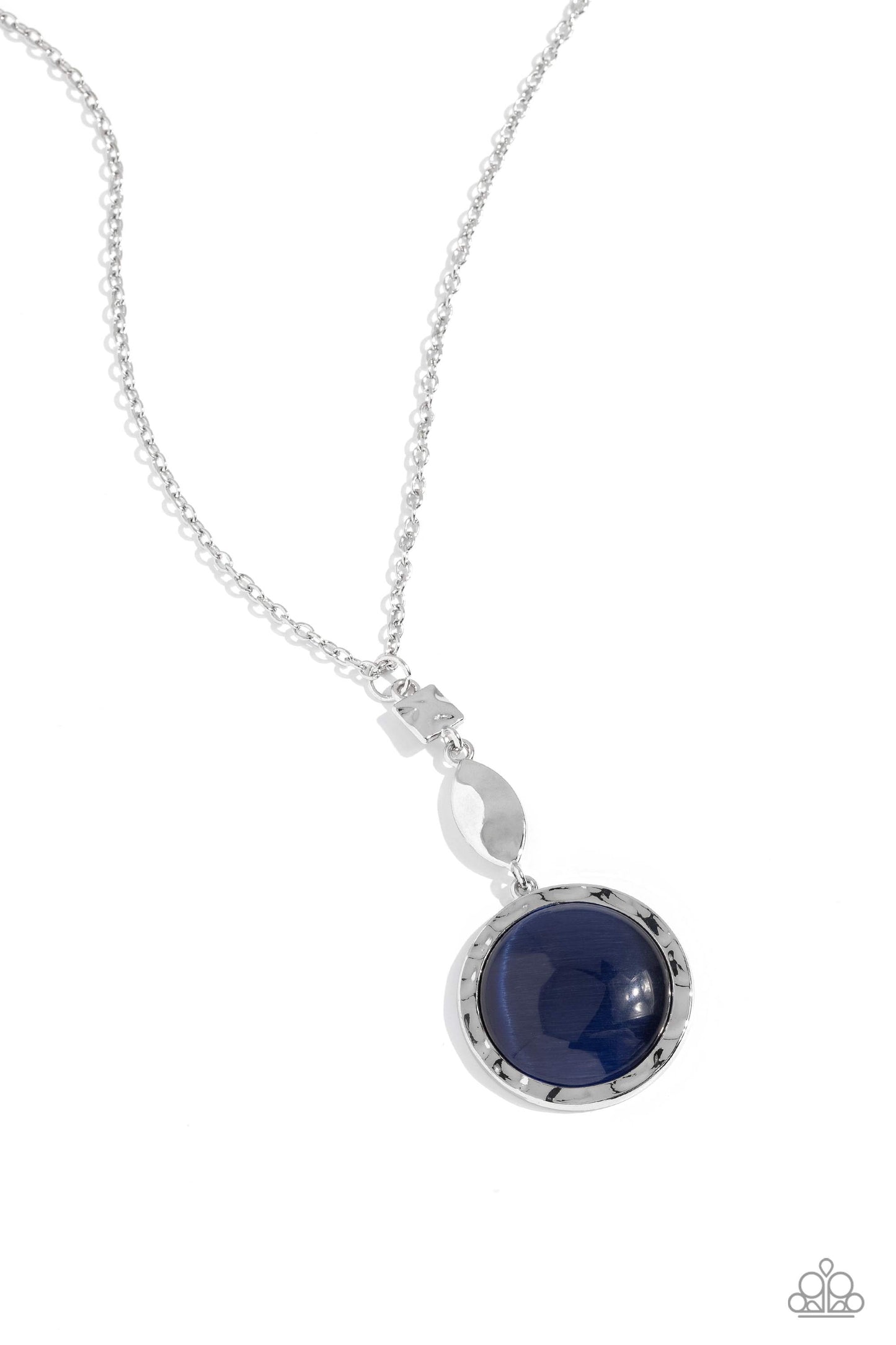 PERFECT MATCH / SET: Magic Carpet Cruise - Blue Cat's Eye Silver Long Necklace AND Magically Magnificent - Blue Cat's Eye Stone Silver Fishhook Earrings