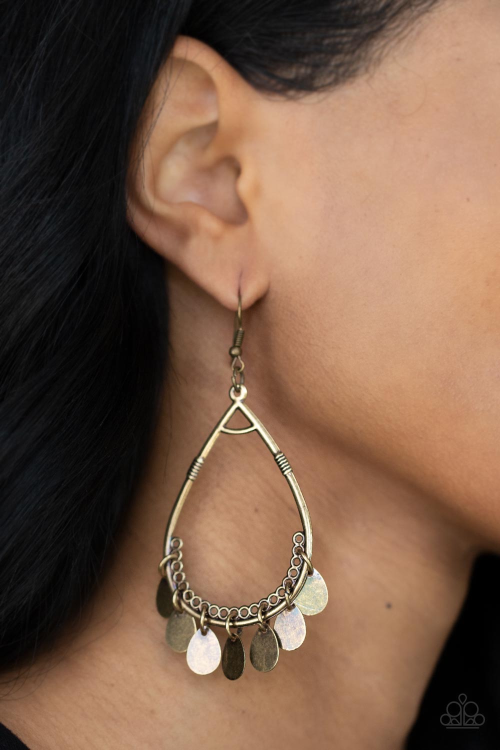 Meet Your Music Maker - Brass Teardrop Fishhook Earrings