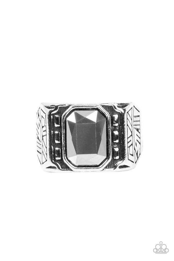 Metro Magnate - Silver Hematite Men's Ring