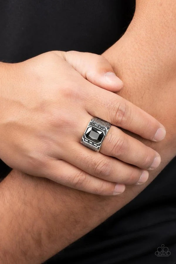 Metro Magnate - Silver Hematite Men's Ring